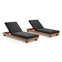 Santorini Aluminium Sun Lounge Set in Teak Look Finish