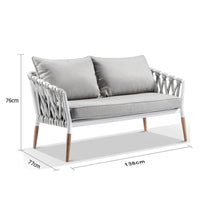 Silas Outdoor Ivory Rope 2 Seater Chair