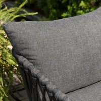 Silas Outdoor Charcoal Rope Corner Lounge Setting with Coffee Table