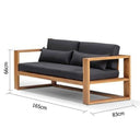 Santorini 2 Seater Outdoor Aluminium Lounge In Teak