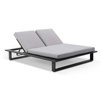 Arcadia Double Aluminium Sun Lounge in Charcoal