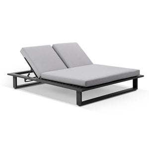 Arcadia Double Aluminium Sun Lounge in Charcoal