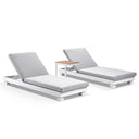 Santorini Aluminium Sun Lounge Set in White w/ Side Table