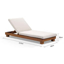 Santorini Aluminium Sun Lounge in Teak Look Finish