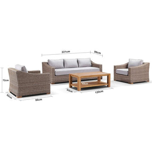 Retreat 3+1+1 Seater Lounge Setting with Coffee Table